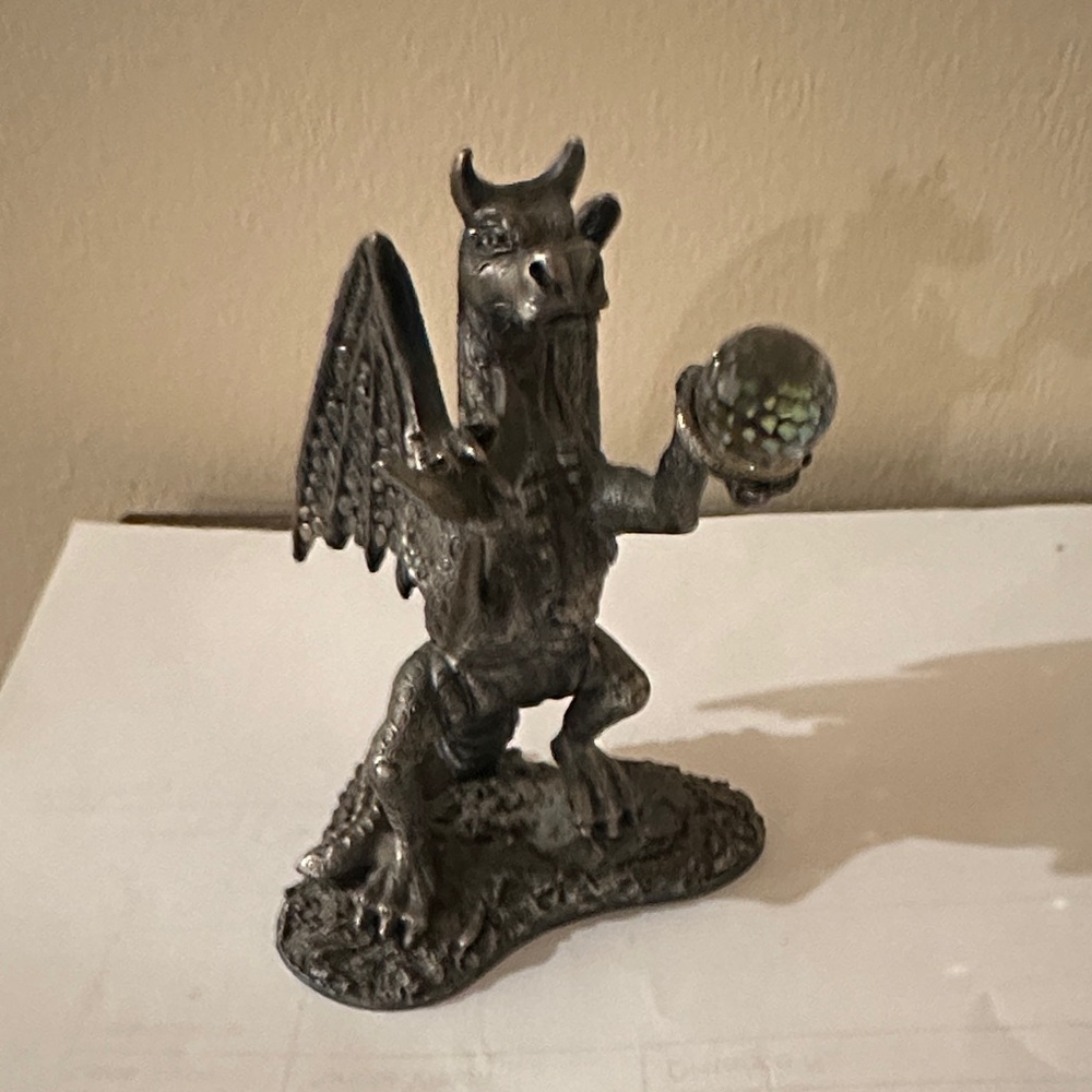 Myth and the Magic by Dragon of the Moon with Crystal Orb- Pewter Dragon